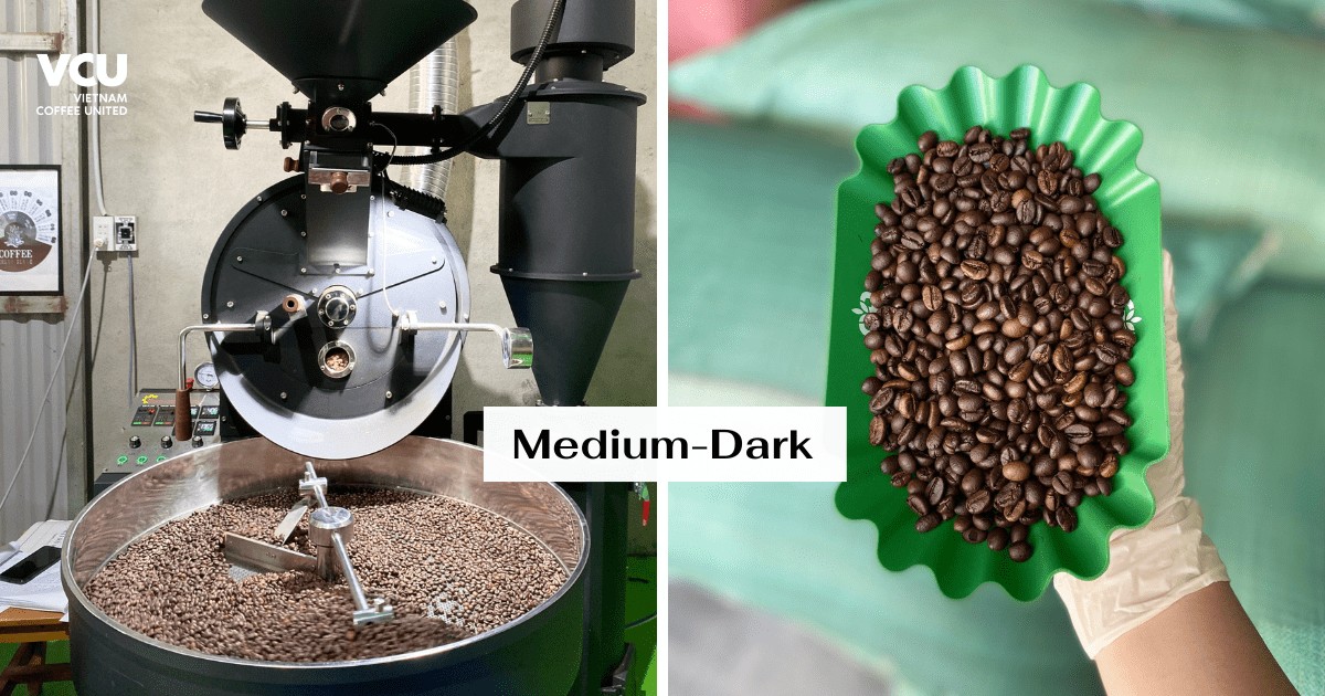 Coffee roasting levels - Medium-Dark