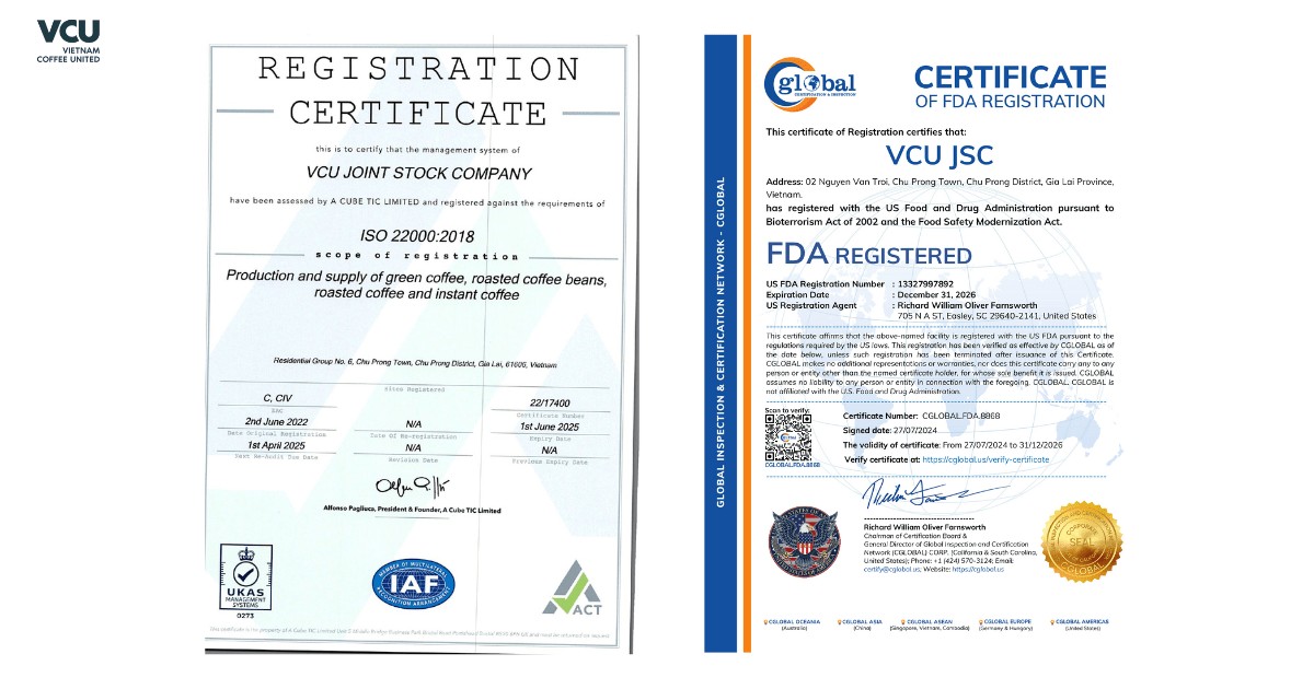 VCU ISO and FDA certification